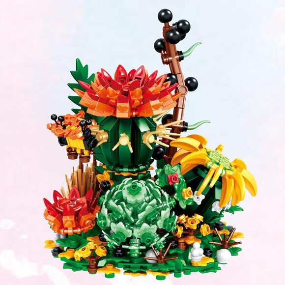 Blossom Bricks Eternal Flower Cactus Succulents + Dome NEW, Not LEGO Compaatible - Picture 3 of 12